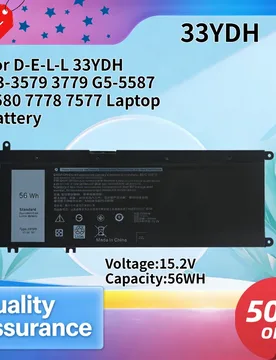 WH Compatible with D ell 33YDH G3-3579 3779 G5-5587 7580 7778 7577 Laptop Battery - Aliexpress - FashionsVida