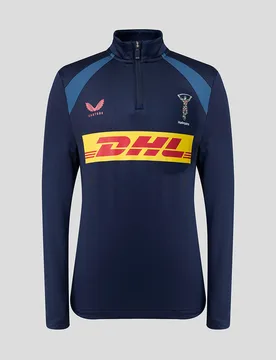 Harlequins Junior 2026/27 Training Quarter Zip Top NAVY JS Unisex - Castore - FashionsVida