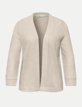 Offene Strickjacke Beige 36 - Street One - FashionsVida