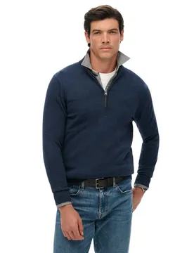 Pull à Demi-zip Essentials Denim Navy Marl M