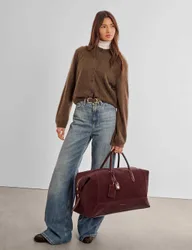 Faux Suede Weekend Bag Cherry Red female