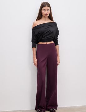 Fließende Stoffhose Violett 36