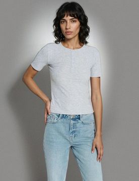 Blusa in viscosa - grigio chiaro