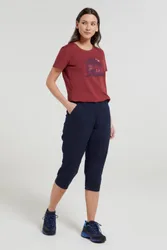 Coastal Womens Stretch Capris - Navy - Navy - Size: 16