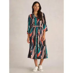 Womens Black Multicolour Ava Jersey Dress - Female - Black - 10R