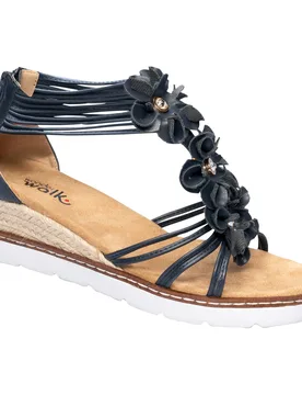 Knöchel-Sandalette "Blume" 40 blau - wonderwalk - FashionsVida