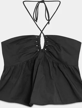 Top tachas de mujer con lazada al cuello - Noon - FashionsVida