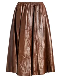 Falda midi Mujer Marrón chocolate 34 Mujer