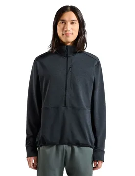 Grid Half Zip Fleece Black Melange XL Men - Odlo - FashionsVida