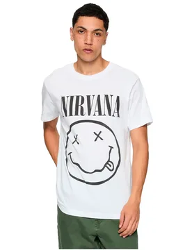 Maglietta A Maniche Corte Nirvana Lithium White XL - Mc Clothes - FashionsVida