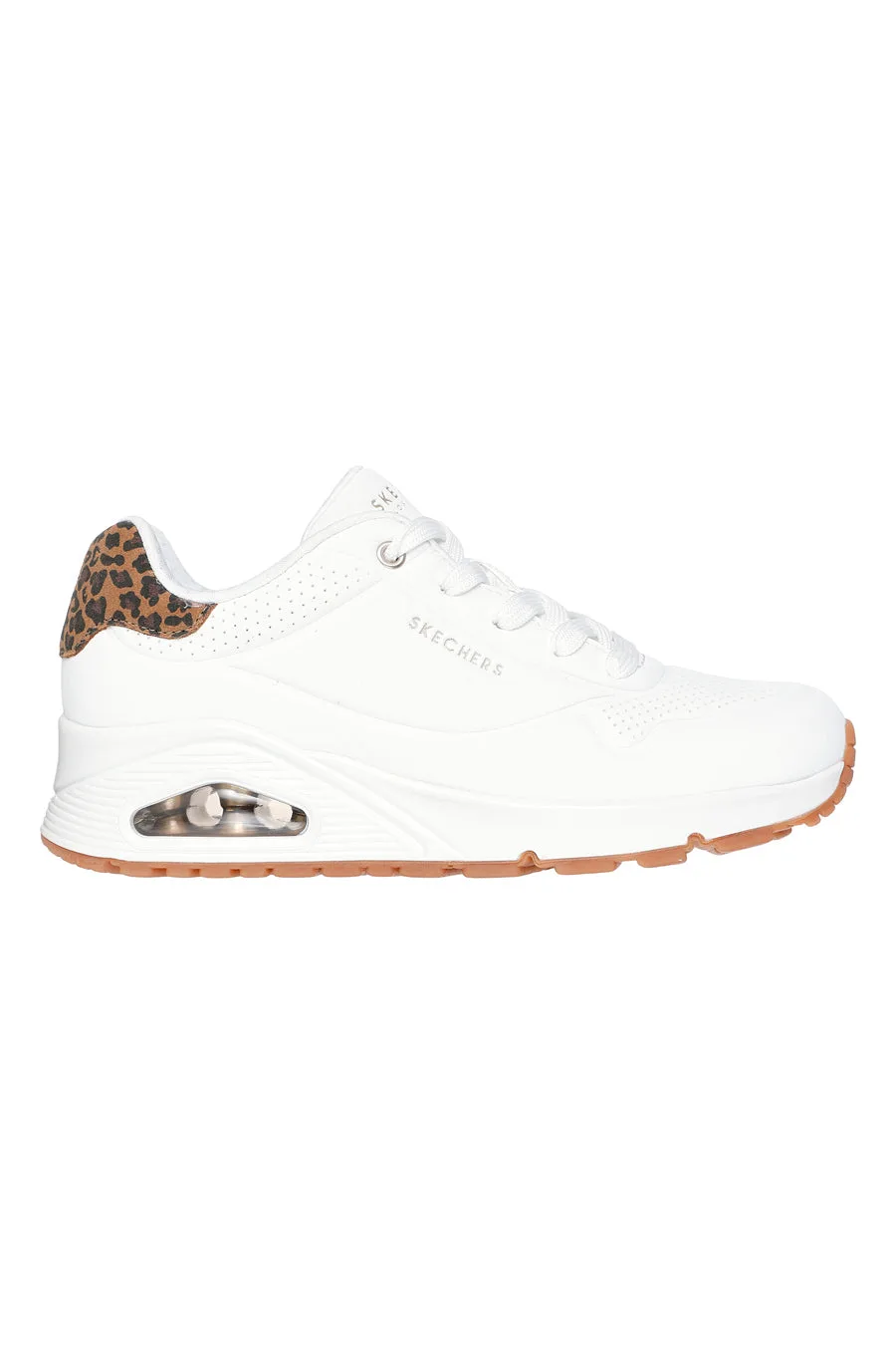 Sneakers bianche con memory foam e dettagli leopardati Uno Jungle Nite 37 - Skechers - FashionsVida