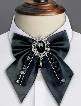 Men's Bow Tie for Banquet Suit Accessories Korean Style School Uniforms Shirt Crystal Lace Ribbon Butterfly Knot Collar Flower - Aliexpress - FashionsVida