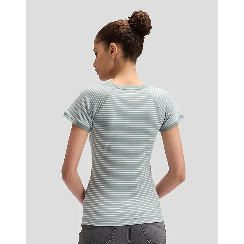 Slim Baby Tee Desert Sage Stripe Größe S female - Lee - FashionsVida