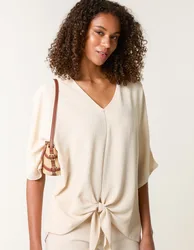 Tie Knot Blouse - M/L / BEIGE - female