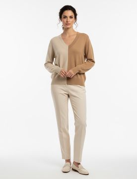 Maglioni donna - aurore maglia over scollo v - beige