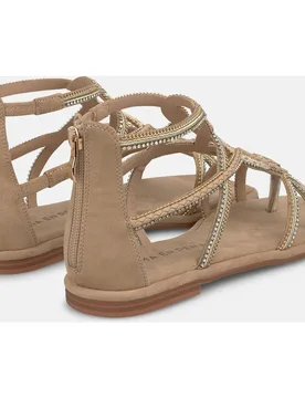 Sandalias de dedo de mujer con múltiples tiras y cierre de cremallera - Alma en Pena - FashionsVida