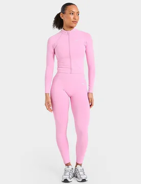 Enhance Full Zip Seamless Top - Damen, Rosa - female - Size: L - AYBL - FashionsVida