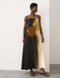 Printed Maxi Cami Slip Dress Multi female