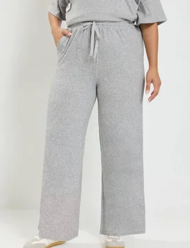 Women's Tie Waist Trousers in Light Grey Size: 20 - Light Grey - Size: 20 - Yours - FashionsVida