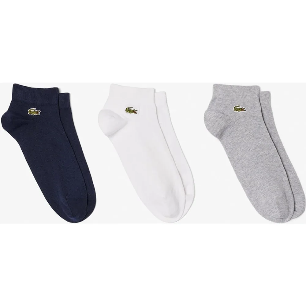 Pack unisex de 3 calcetines unisex bajos en blanco - Lacoste - FashionsVida