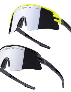 Occhiali per bici ciclismo AMBIENT fluo grigio + nero 2 pezzi
