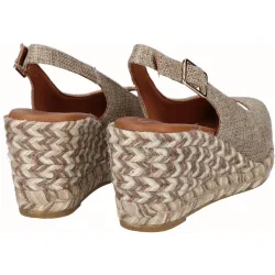 Alpargatas Peep Toes de cuña de mujer de lino