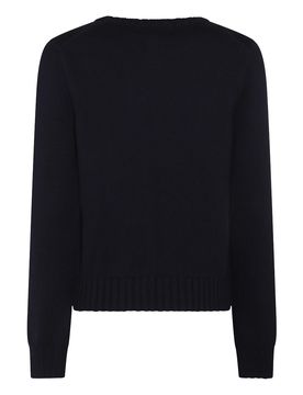 Maglione in cotone navy rosso e bianco