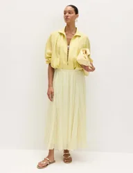 Textured Midaxi Circle Skirt Yellow female