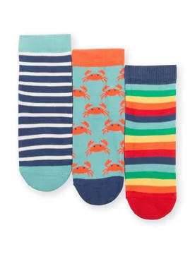 Kids 90% Organic Cotton 3 Pack Socks - - Size: XL - Kite Clothing - FashionsVida