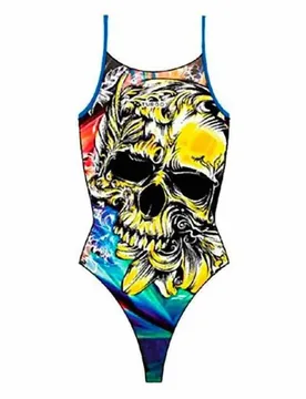 Hibiscus Pro Racer Thin Strap Swimsuit Royal XL Women - TURBO - FashionsVida