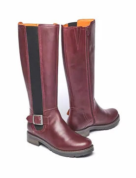 Libertto' Long Leather Boots - Red - Size: 5 - Moshulu - FashionsVida