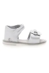 Sandali bianchi con fiocco decorativo e velcro 96319492 20
