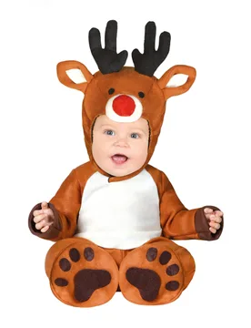 Rentier-Kostüm Weihnachtskostüm für Babys braun-weiss-rot - GUIRMA - FashionsVida