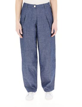Pantalone pinces cotone BLU CHIARO 4