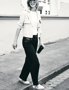 Street One Mid Waist Wide Leg Jeans im Loose Fit female Blau