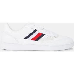 Zapatillas de hombre en piel con bandera lateral
