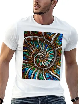 Ammonite Fossil Macro Abstract Art T-Shirt cotton t shirt pack t shirt man plain t shirt custom print T-shirt - Aliexpress - FashionsVida