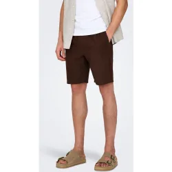 Only & Sons - Pantalón bermuda de hombre de lino
