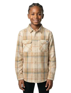 Chemise à Manches Longues Daybreak Flannel Sandstone L Garçon - Salty Crew - FashionsVida