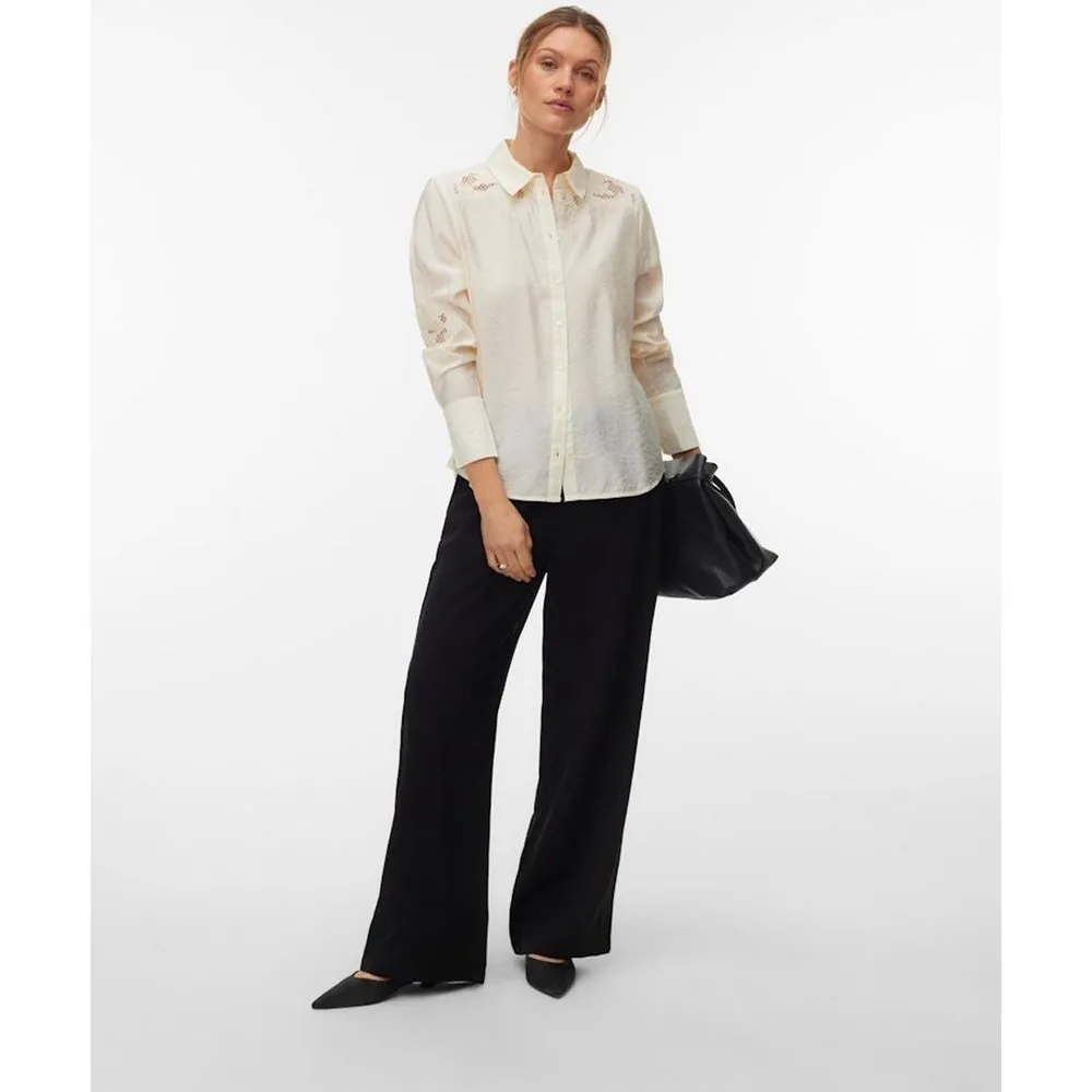 Pantalón pata ancha de mujer con cordón - Vero Moda - FashionsVida