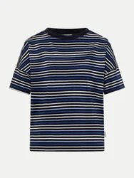 T-Shirt mit Streifenmuster Blau M