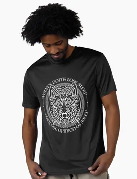 Wolves Don't Lose Sleep Celtic Art Viking Wolf Fenrir Gift t shirt Norse Mythology Valhalla Graphic Clothes All size tops S-6XL - Aliexpress - FashionsVida