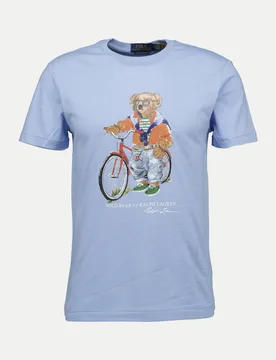 Polo T-Shirt mit Summer Bear Print Blau M - Ralph Lauren - FashionsVida