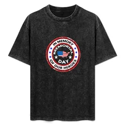 Memorial Day T-Shirt Daily Wear Plain Short Sleeve Shirt