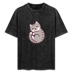 Cute sleeping cat T-Shirt Large Size Loose Casual Tee