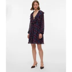 Vestido cuadros con volantes