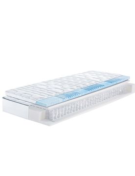F.a.n. frankenstolz® 7-Zonen-Tonnentaschenfederkern-Matratze Megamax First Class Top T inkl. Gelart-Topper weiss