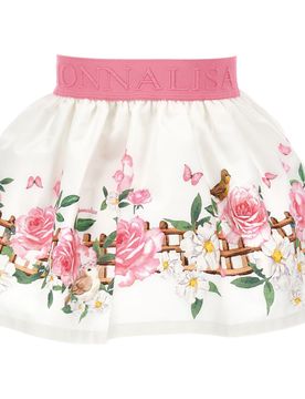 Gonna Romantic Bianca/rosa Fiori 31C700 3652