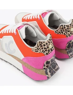 Zapatillas plataforma de mujer combinada con detalle animal print - Lola Casademunt - FashionsVida
