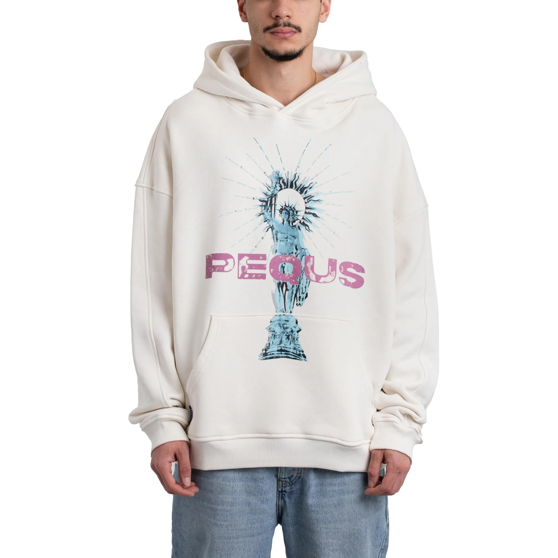Pequs Helios Hoodie Cream M Herren - pequs - FashionsVida